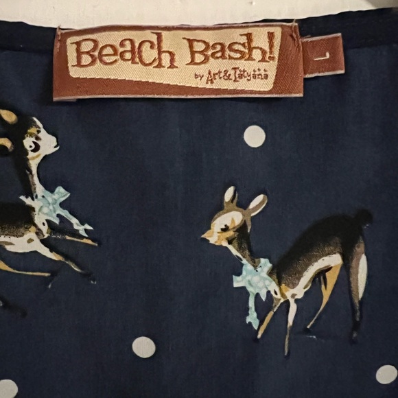 Beach Bash by Art & Tatyana Retro Pinup Darling Deer blouse L - Picture 8 of 8